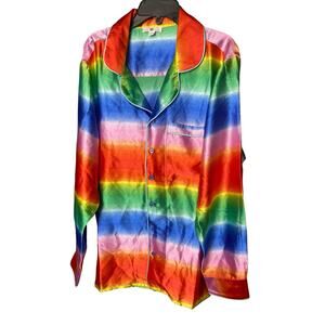 NWT BP Button Down Shirt SMALL Pride Gender Inclusive Unisex Rainbow Long Sleeve